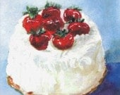 STRAWBERRY CREAM CAKE Original Pop Art Print by Rodriguez