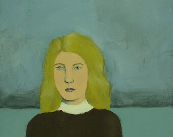 Maren - Original Little Portrait Painting by Elizabeth Bauman, 5 x 7 inches