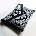 Handmade Black and White Damask Pouch - Kezbirdie