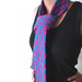 OOAK Hand Knitted Blue and purple checkered scarf - double knit - Kezbirdie