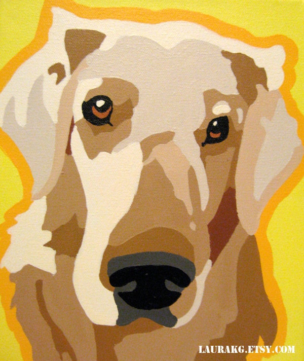Custom 12x16  Pop Art Dog Portrait Painting of Your Pet