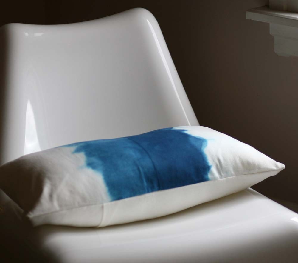 Midnight Blue Watercolors Pillow Cover