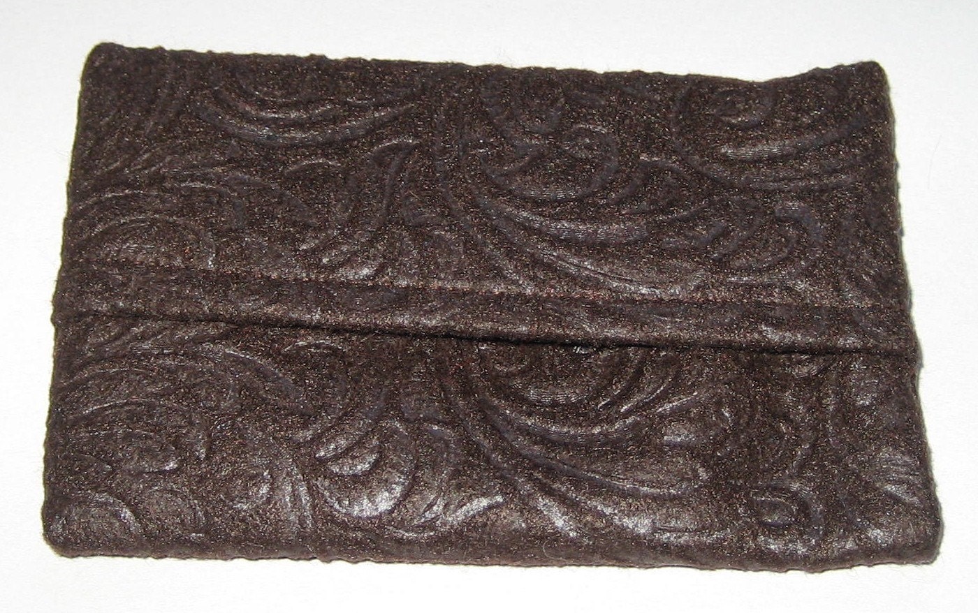 Lime Green Owl on Brown Embossed Tissue Cozy