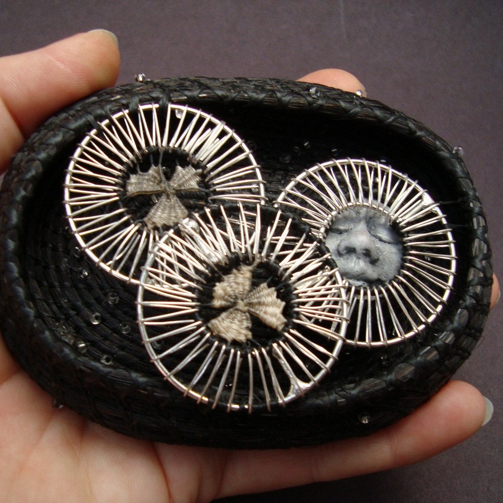 Horsehair Sculpture - Catching the Moon woven Wall Piece