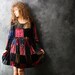 Vintage 1980s Witchy Gypsy Hippie Patchwork Velvet Baby Doll Dress One Size