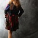 Vintage 1980s Witchy Gypsy Hippie Patchwork Velvet Baby Doll Dress One Size