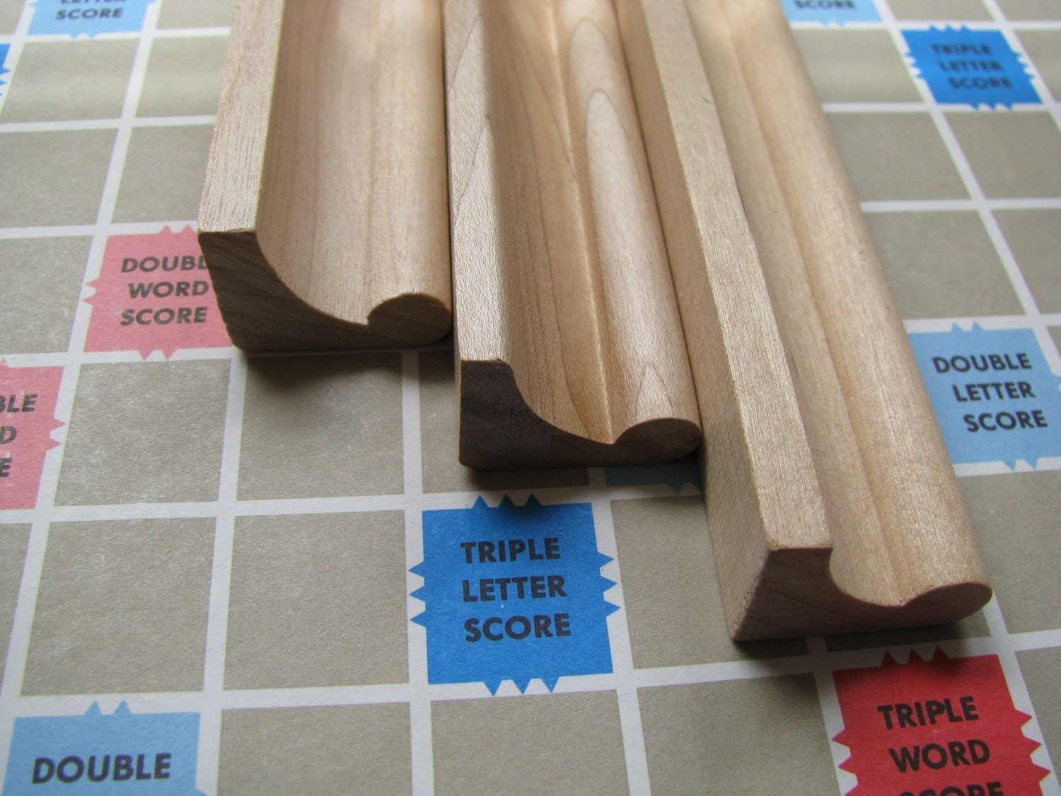 Vintage Wooden Scrabble Tile Holders. Set of 3