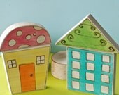 Wooden Star House Home  Block Set
