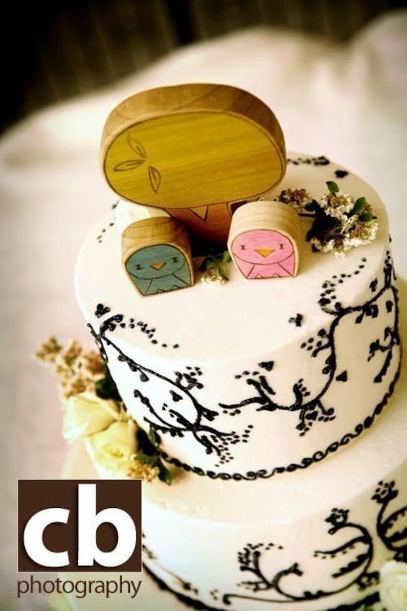 Personalized Sweetheart Tree and Tweet Bird Pair  Wedding Cake Topper Love Gift