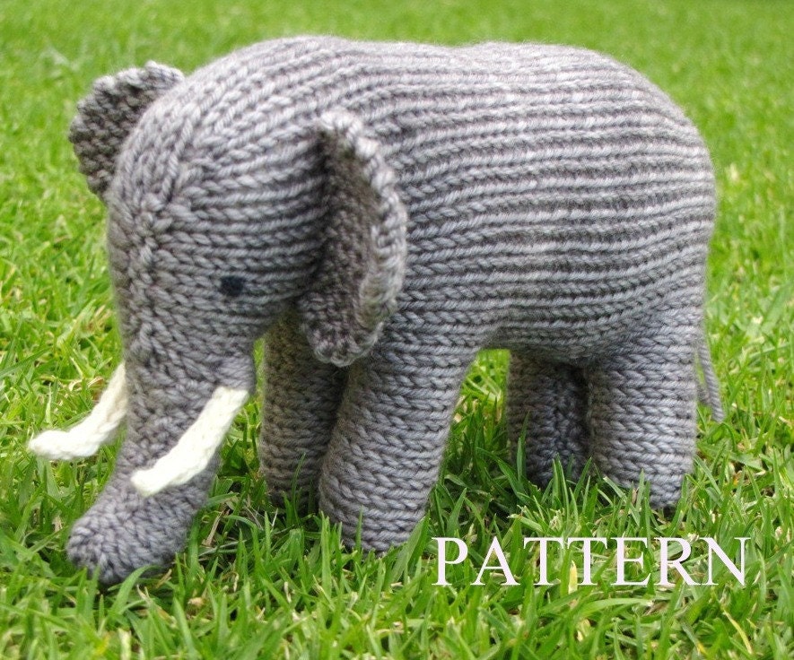 Elephant Knitting Pattern, PDF
