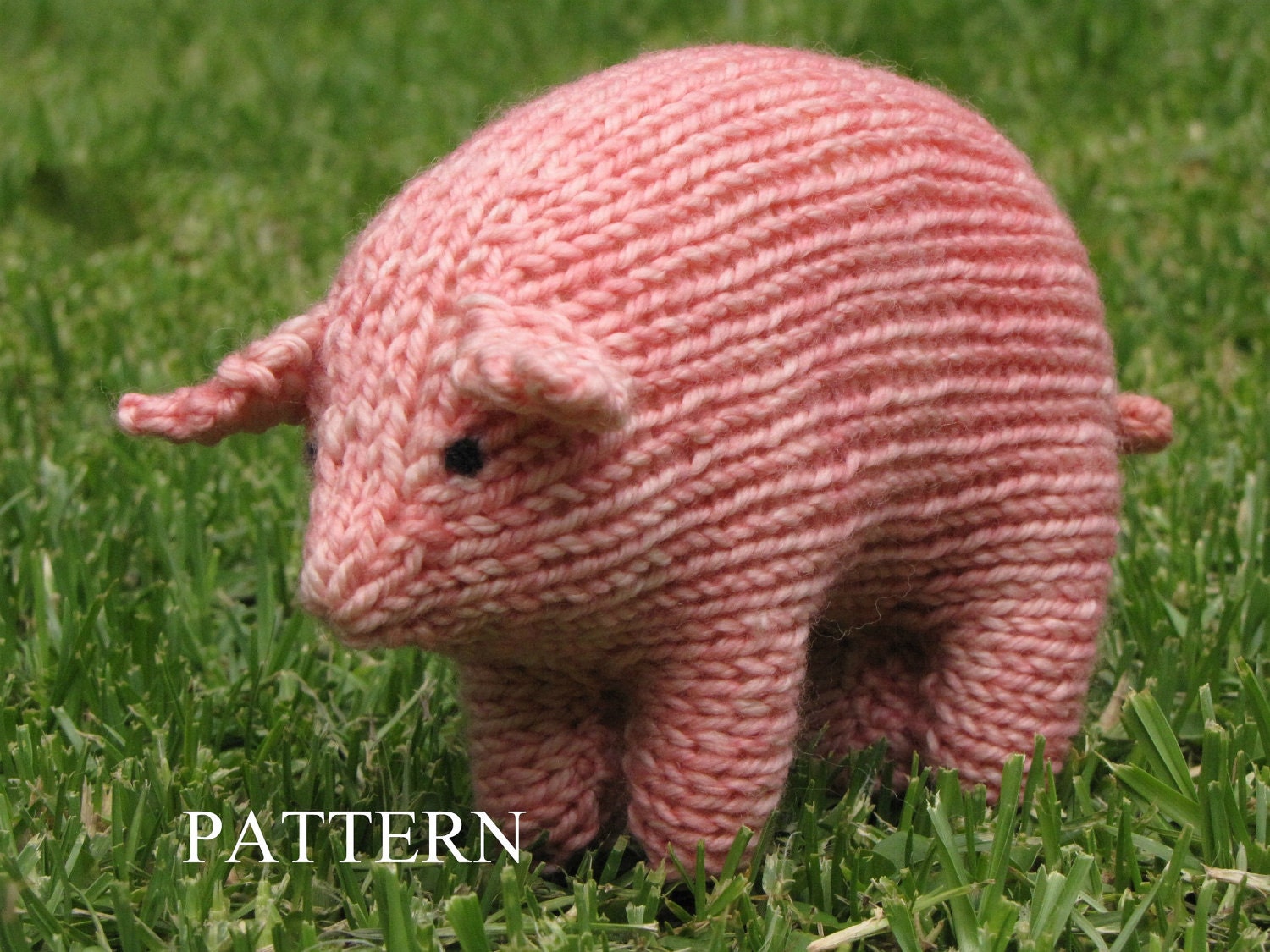 Pig Knitting Pattern, Waldorf, Toy, PDF (Medium Size)