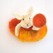 Bunny - Rabbit - Needle felted Animal - orange balloon