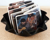 SEALS and CROFTS - Record Album Coasters with Warped Vinyl Bowl