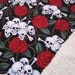 Skull and red rose Alexander Henry tattoo blanket nursery baby