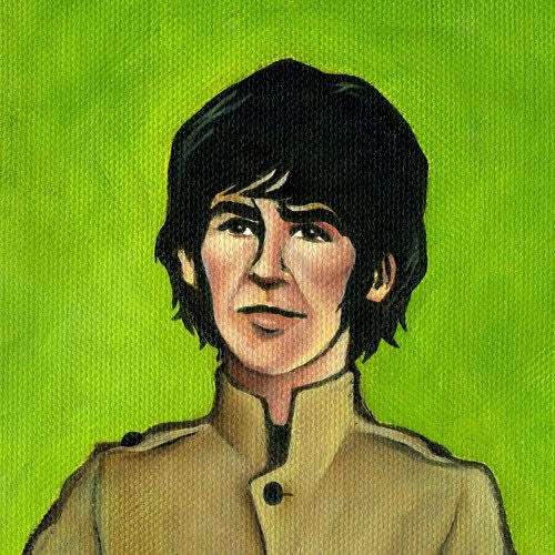 George Harrison of the Beatles - 5x5 Painting Print