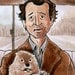 Bill Murray as Phil Connors in "Groundhog Day" watercolor - 5"x7" Postcard Print