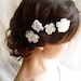white flower hair pins - FALLEN STARS - wedding hair clips, bridal, bridesmaid accessories