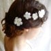 white flower hair pins - FALLEN STARS - wedding hair clips, bridal, bridesmaid accessories