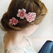 pink cherry blossom hair pins, bridal accessories - PINK PETALS - 3 bobby pins, flower girl hair