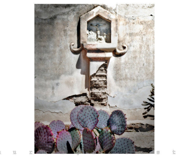 Fine Art, Church Photo, Spanish Missions, Crucifix, Southwest USA, Southwestern Art, 8x10