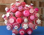 Bubblegum and Lollipops Bridal Button Bouquet