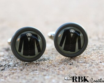 Tux Button Cufflinks for the Groom
