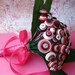 Reserved for Coley7916 - SALE - Chocolate Covered Strawberry Bridal Button Bouquet and Boutonniere