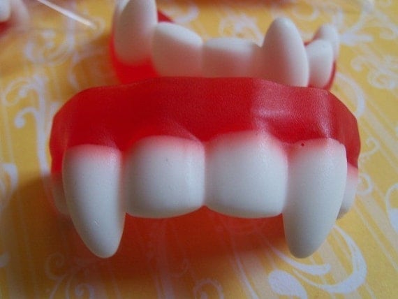 Vampire Fang Soaps - 5 party favors with hang tags - tags can be personalized Il_570xn