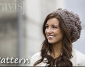 CROCHET PATTERN PdF. Instant Digital Download - Chunky Bobbled Crocheted Slouchy Hat - CAN sell finished pieces