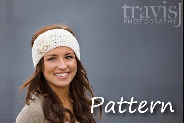 CROCHET PATTERN PDF - Instant Digital Download - Crocheted Flower Headband / Earwarmer / headwrap - Charity