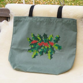 reusable holiday gift bag hostess gift shopping bag ecofriendly green