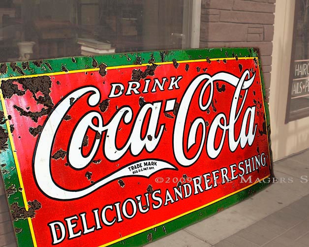Coca Cola Collectibles -Coke Sign -Mid Century Bar Art -Kitchen Decor -Photography Gift -8x10 Colorado Fine Art Photograph