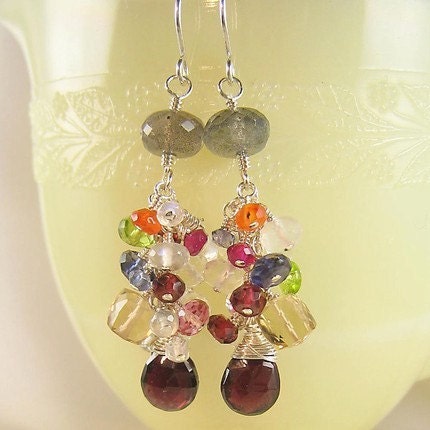 Labradorite  Multi- Gemstone Earrings (AZIZI 164)