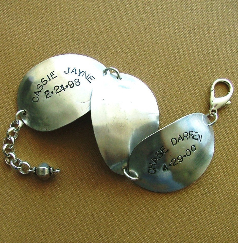 PersonaliZed Family Spoon Bowl Silverware Bracelet - Silverware Bracelet - Silverware Jewelry
