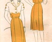 Vintage 1940s New York 697 Sewing Pattern Misses' Dress and Bolero Size 16 Bust 34