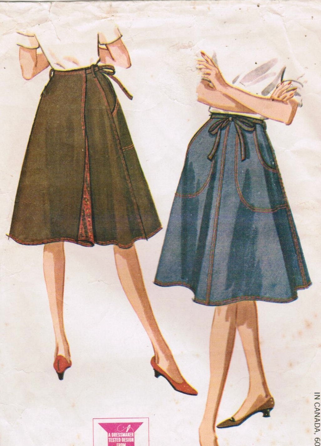 Vintage 1962 McCall's 6665 Sewing Pattern Misses' Wrap-Around Skirt Size Small