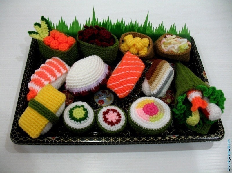 Crochet Pattern - SUSHI - play food / toys