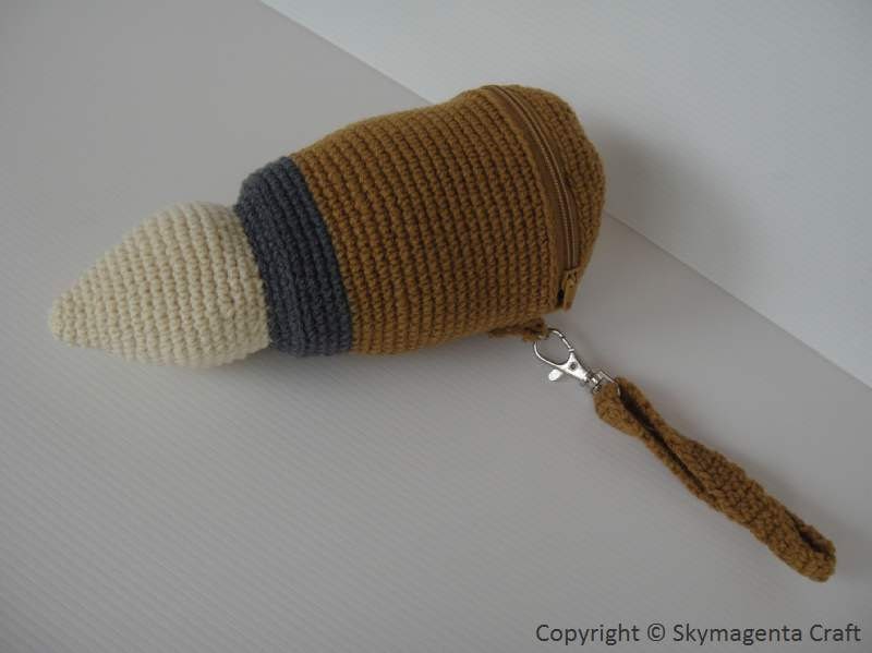 Crochet Pattern - PAINTING BRUSH - Pencil Case / Purse in pdf