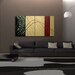 LARGE Cherry Blossom Painting Gold Red Black Abstract Modern Art Zen Asian Calming Contemporary Wall Art Bamboo & Wild Orchids Custom 60x30