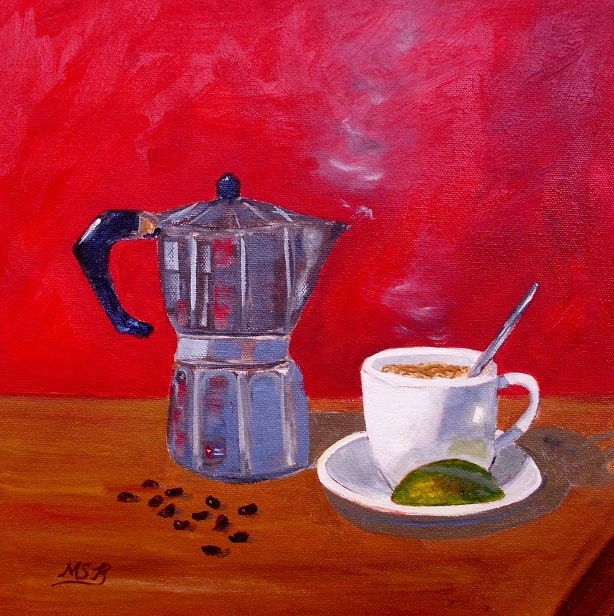 Cuban Coffee Beans and Lime Red FREE SHIPPING