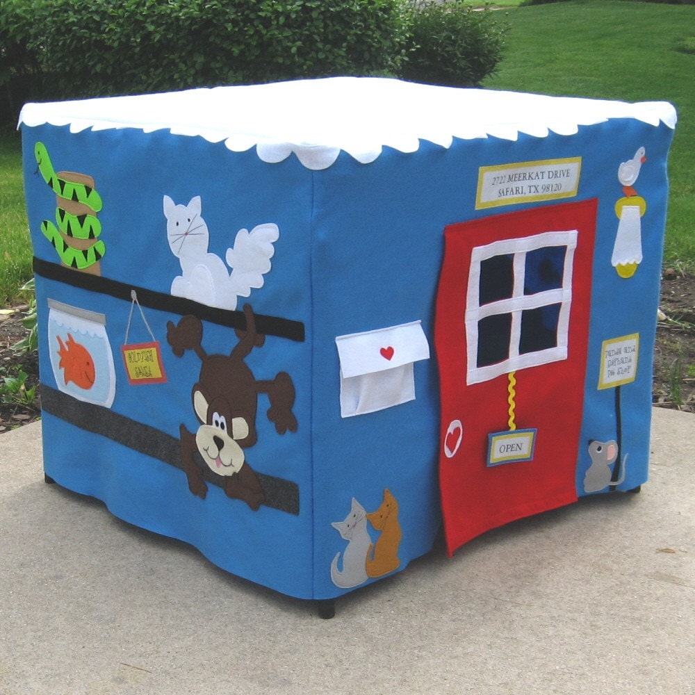 Pet Shop Felt Fabric Card Table Playhouse, Personalized, Custom Order