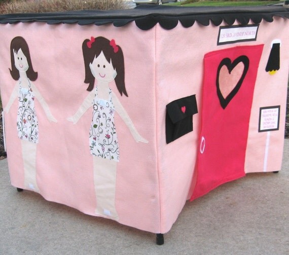 Paper Doll Boutique Card Table Playhouse, Personalized, Custom Order