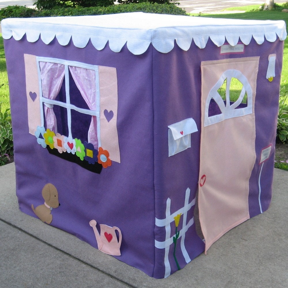 Fabric Playhouse, Super Size Lavender Lane, 48 Inches Tall and Square, Custom Order, Personalized