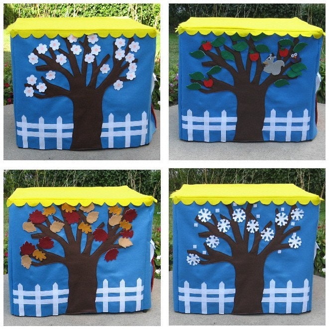 Our Four Seasons Card Table Playhouse, Personalized, Custom Order, Ninety Two Play Pieces
