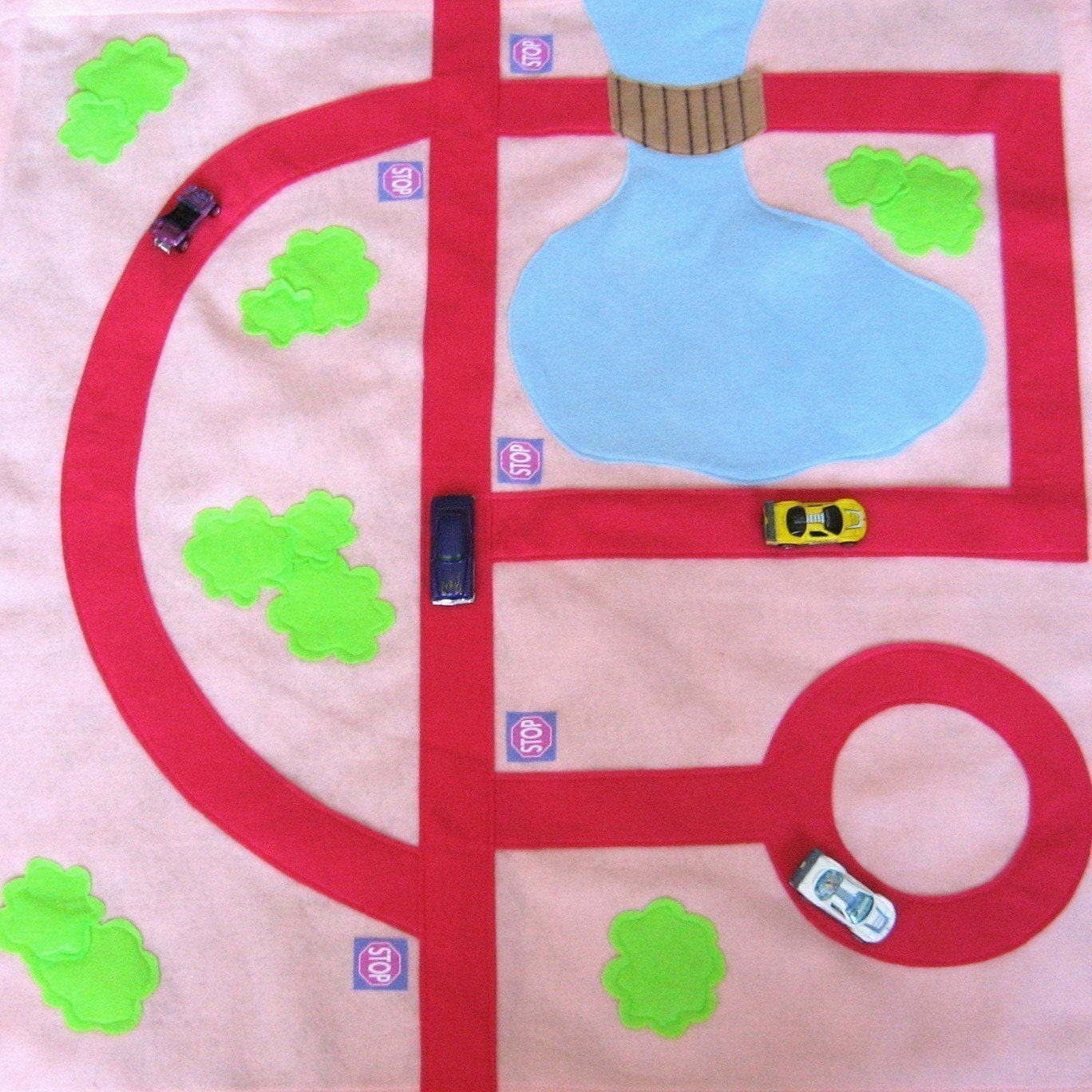 Little Miss Race Car Driver Roadway Play Mat with Personalized Carry Bag