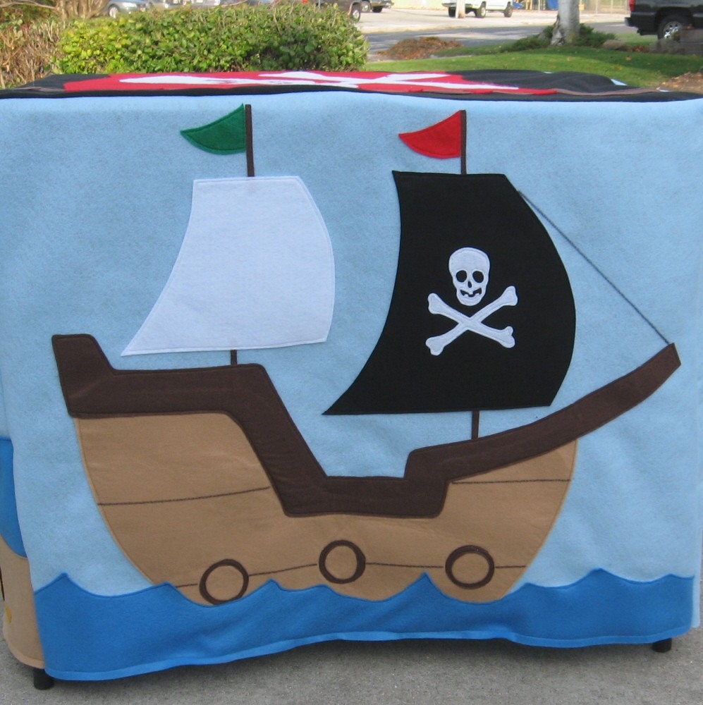 Pirate Adventure Card Table Playhouse, Toy, Personalized, Custom Order