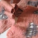 Felted Salmon Scarf   (mixed merino wool and mulberry silk)