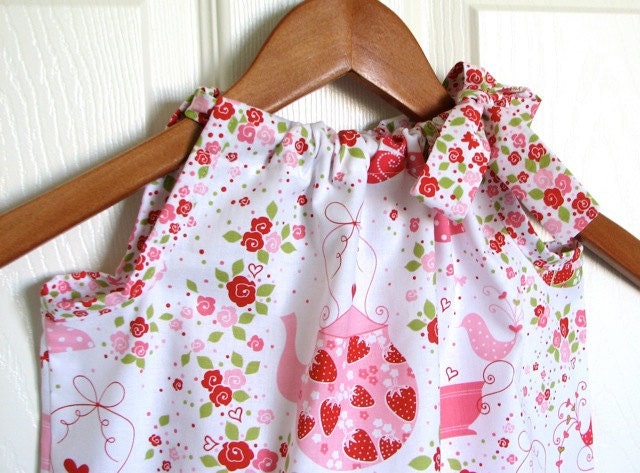 Girl Clothing - Pillowcase Dress - Girl Dress in Tea Party Flowers