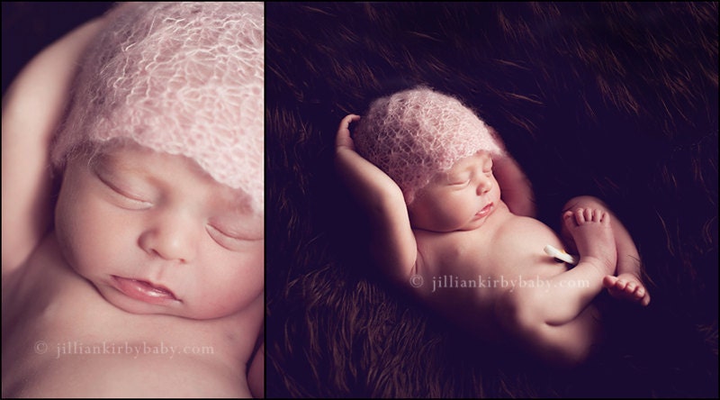 Hand Knit Newborn Angel Lace Hat - You Design