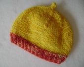 Black Cherry Sunshine Hat- Size NEWBORN 0-3 month- Mushroom Cap with Stem- Umbilical Hat